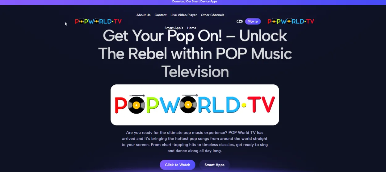 Pop World tv banner